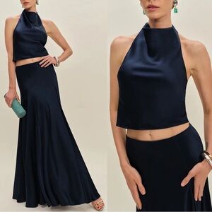 NEW NWT Reformation Sera Silk Two Piece Set